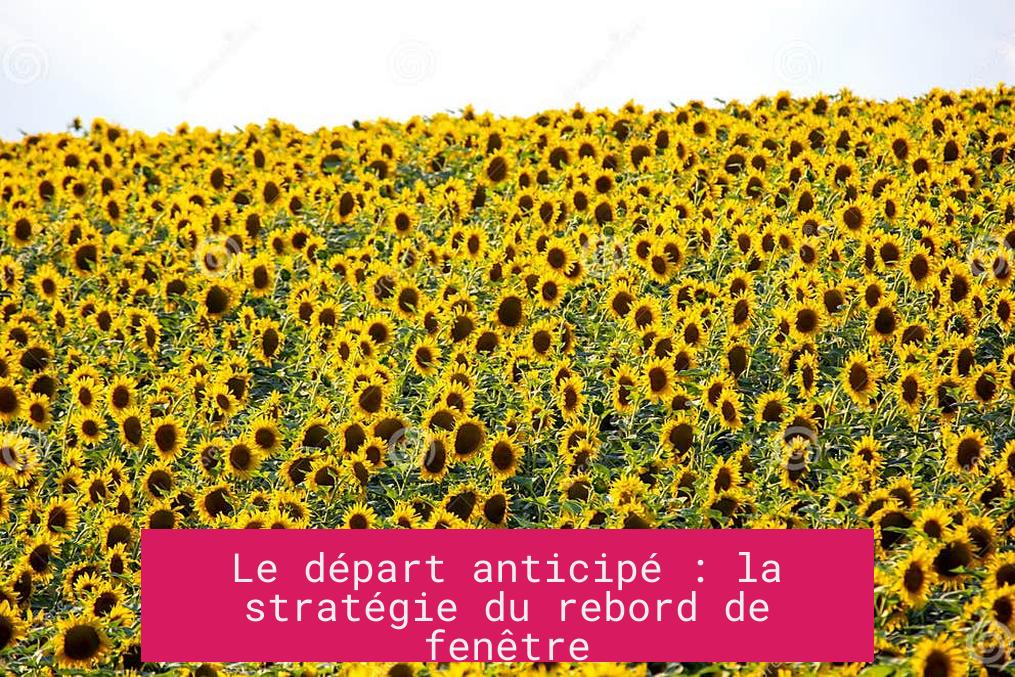 Le départ anticipé : la stratégie du rebord de fenêtre