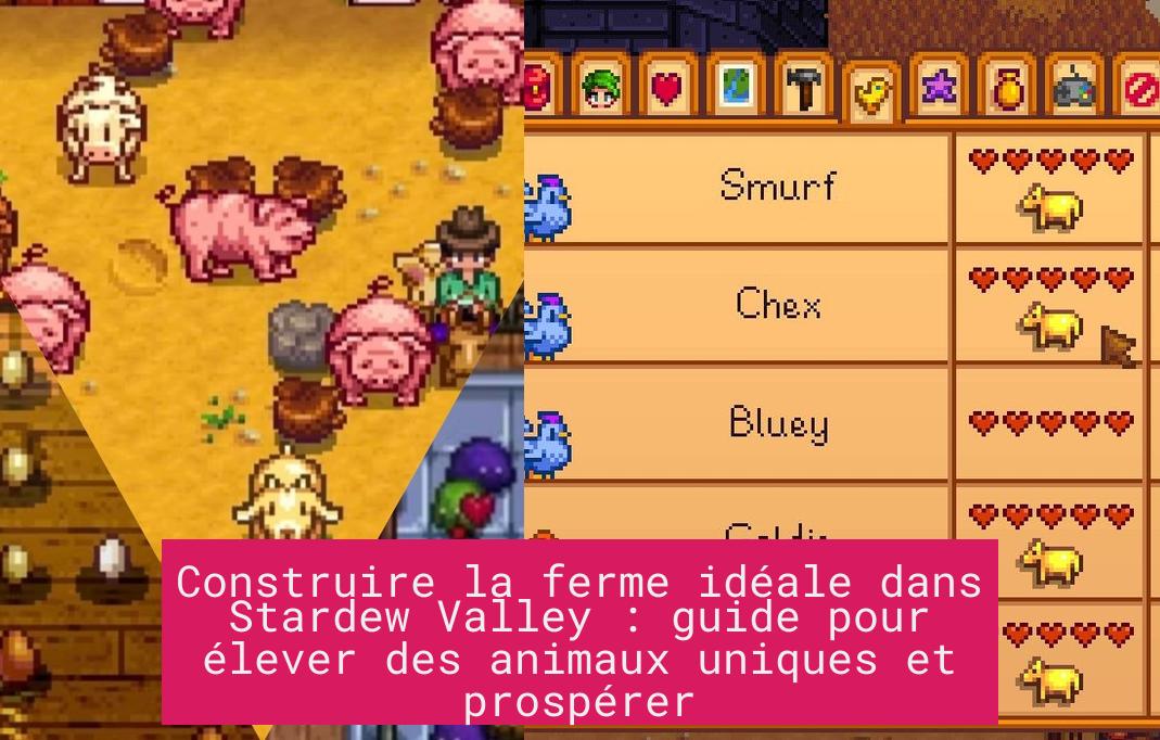 Construire la ferme idéale dans Stardew Valley : guide pour élever des animaux uniques et prospérer