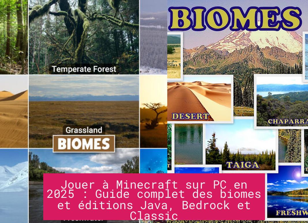 Jouer à Minecraft sur PC en 2025 : Guide complet des biomes et éditions Java, Bedrock et Classic