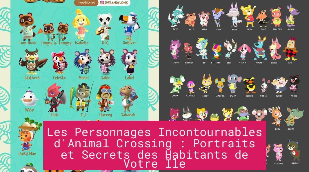 Les Personnages Incontournables d'Animal Crossing : Portraits et Secrets des Habitants de Votre Île